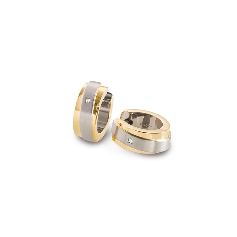 Boccia Titanium Diamant Oorknoppen 0560-07 Goudkleurig 15 mm