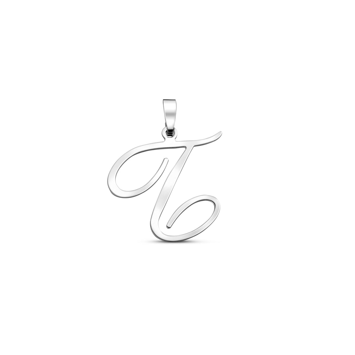 Hanger sierletter T 18,5 mm zilver #Letter_T