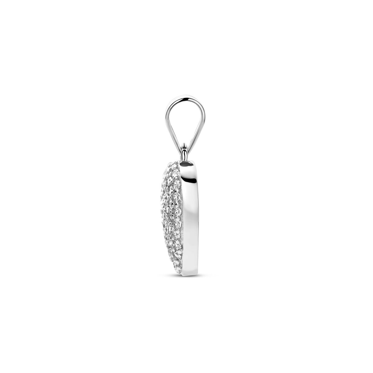 Zilveren gerhodineerde hanger hartje zirkonia 19 mm - 1341361 - PansiteNederland.nl