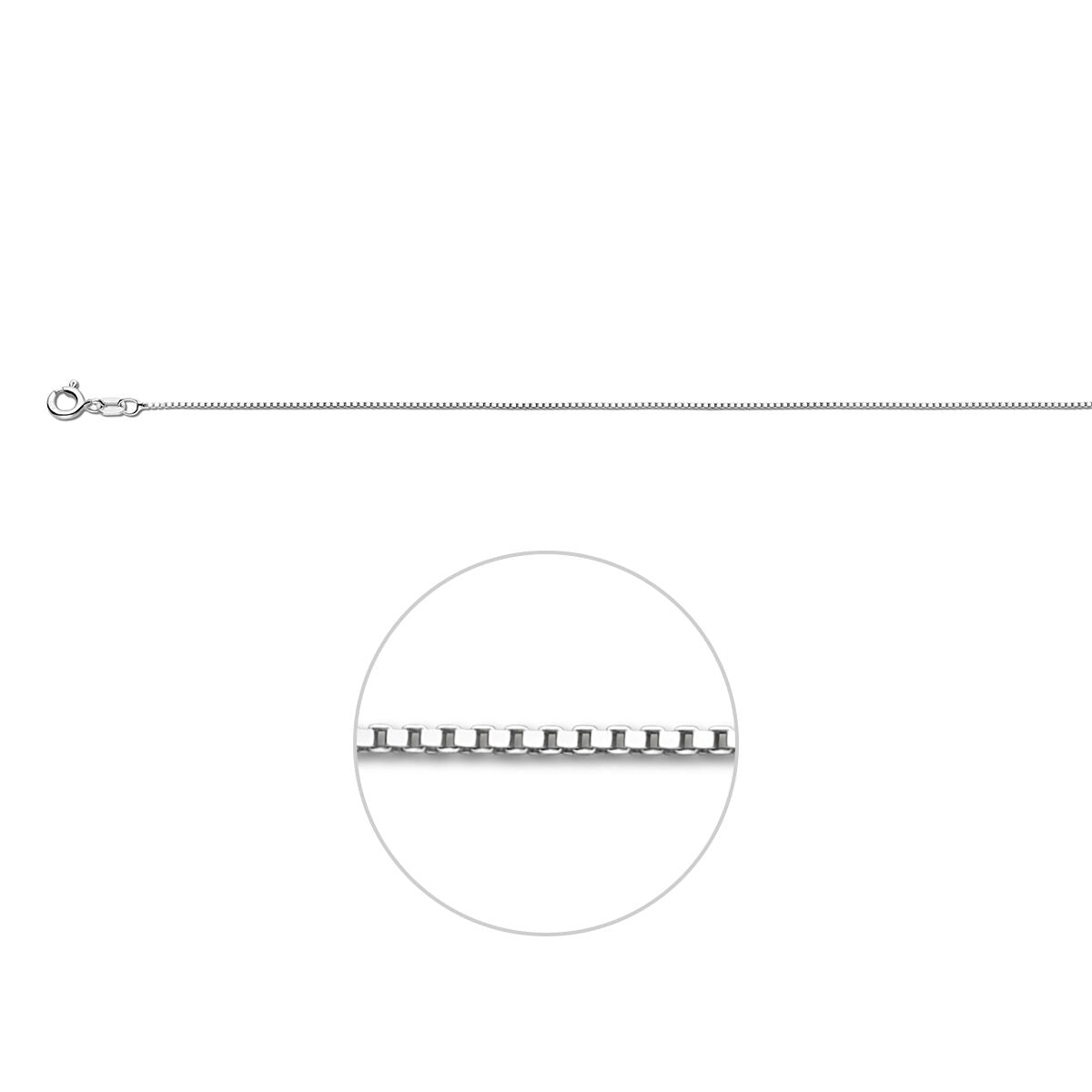 Venetiaans 0,8 mm zilver gerhodineerd