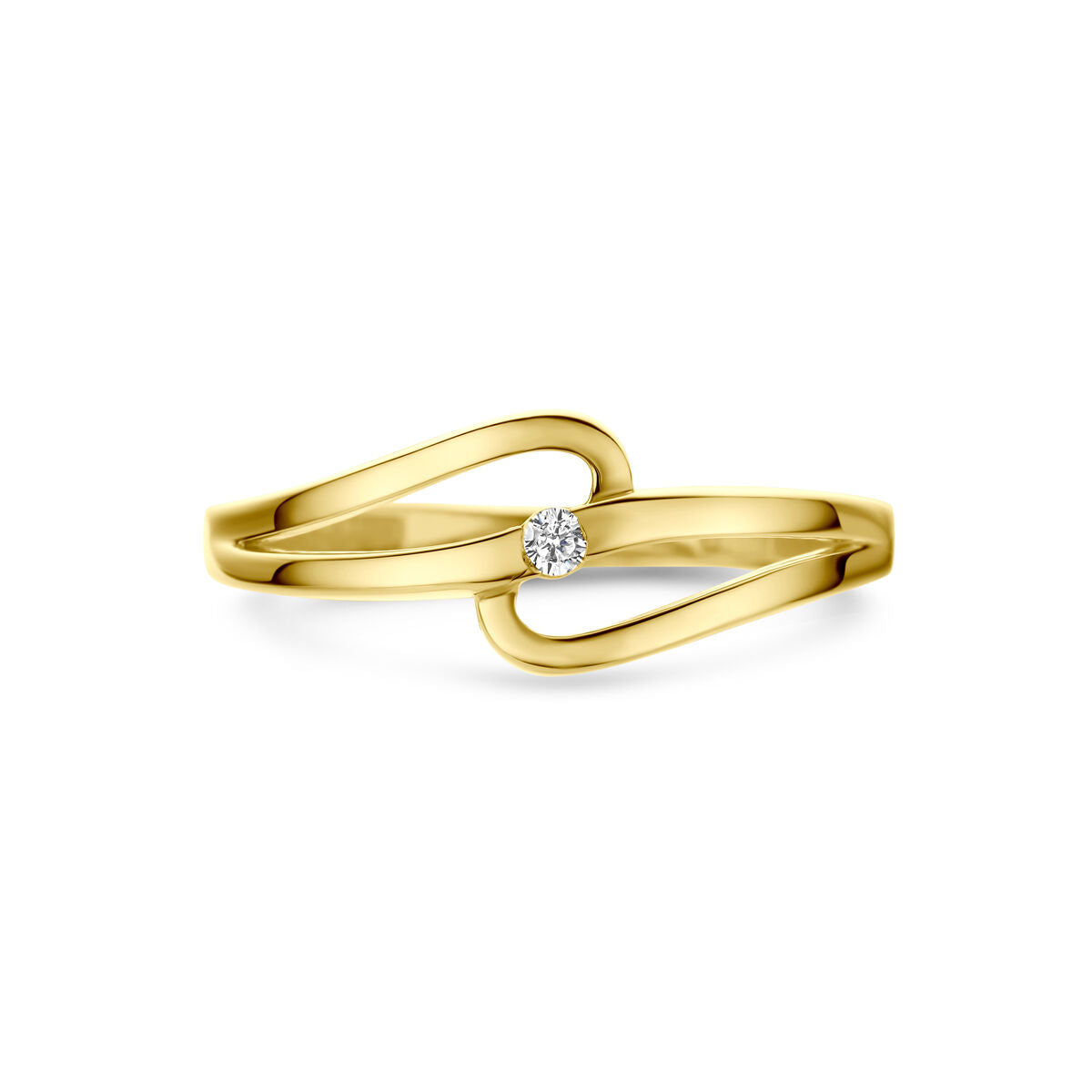Ring zirkonia 14K geelgoud