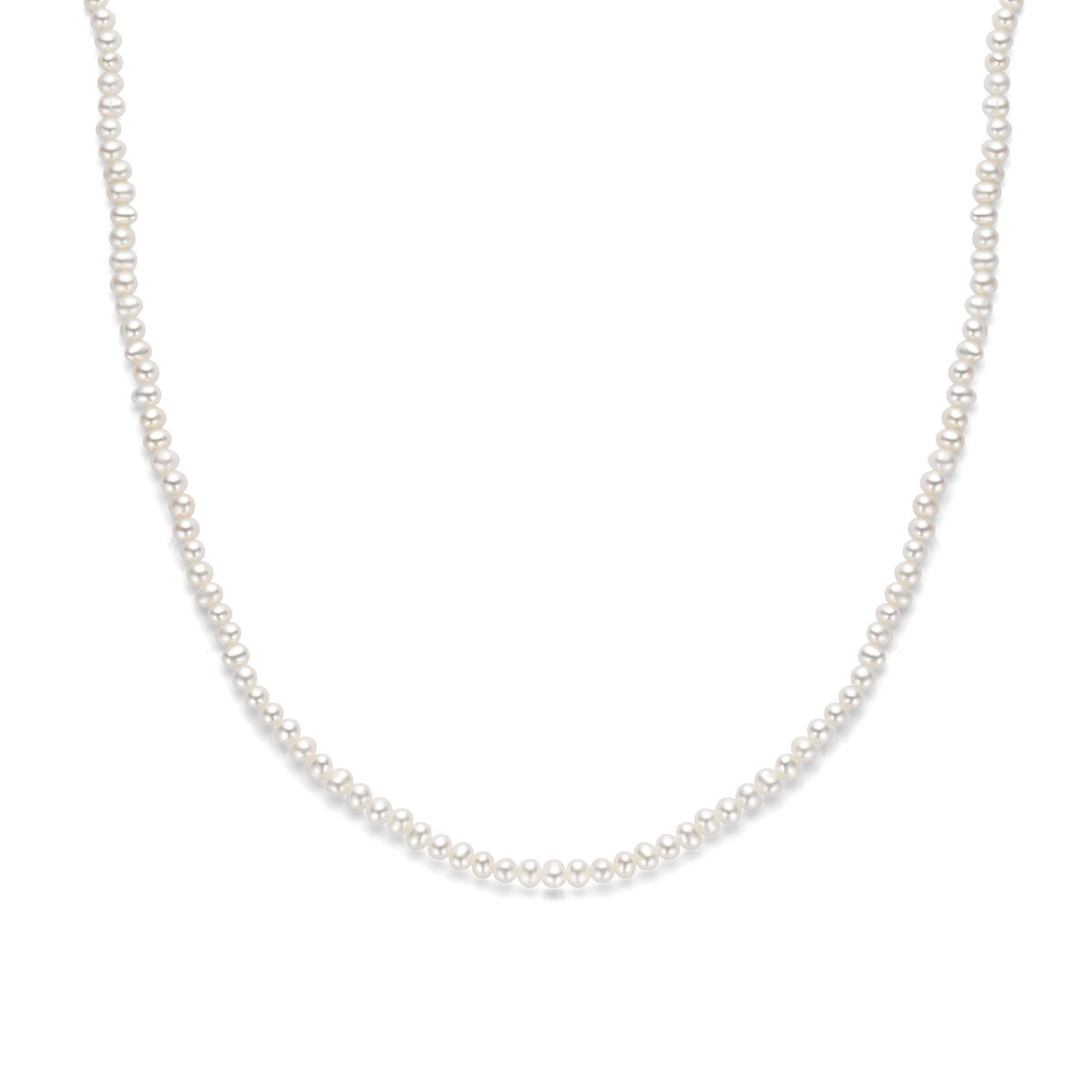 Collier parels 41 + 4 cm zilver gerhodineerd