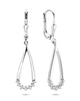 Zilveren gerhodineerde oorhangers zirkonia 36 mm - 1341211