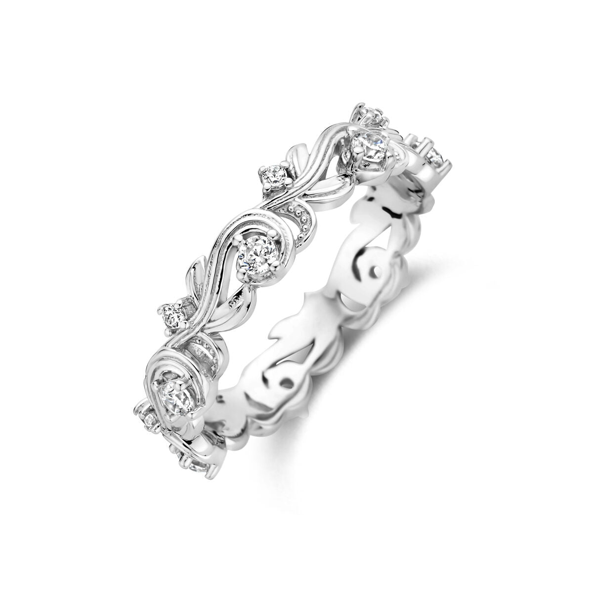 Ring zirkonia zilver gerhodineerd