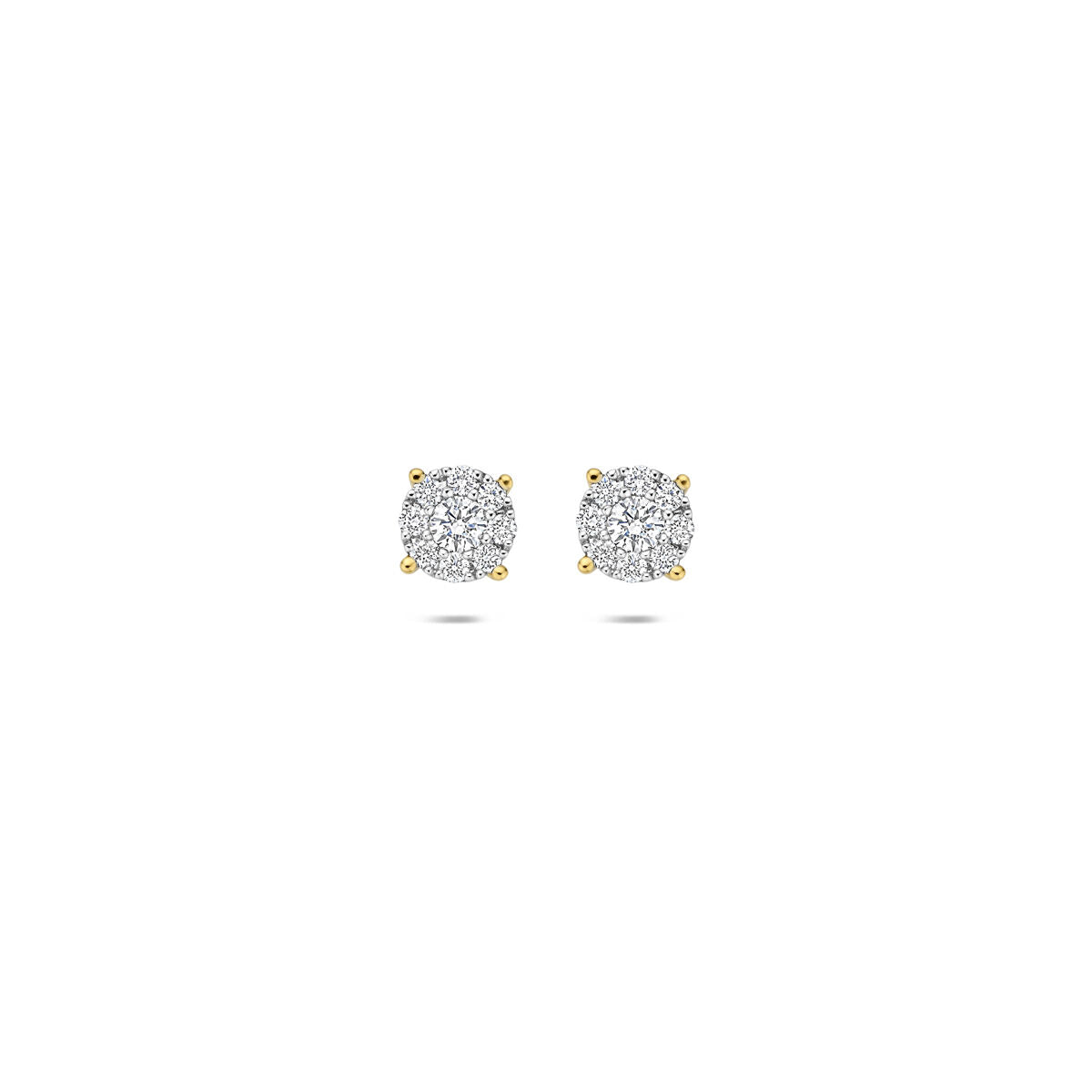 Fantasy Collection Oorbellen diamant 0.25ct (2x 0.125ct) h si 5 mm 14K bicolor goud