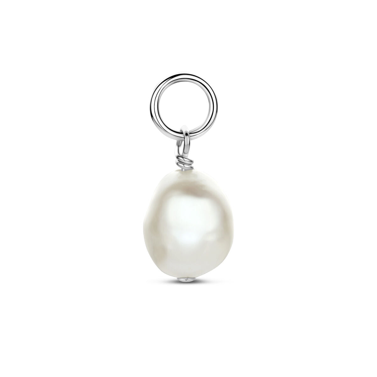 Oorringhanger parel 10 mm per stuk zilver gerhodineerd