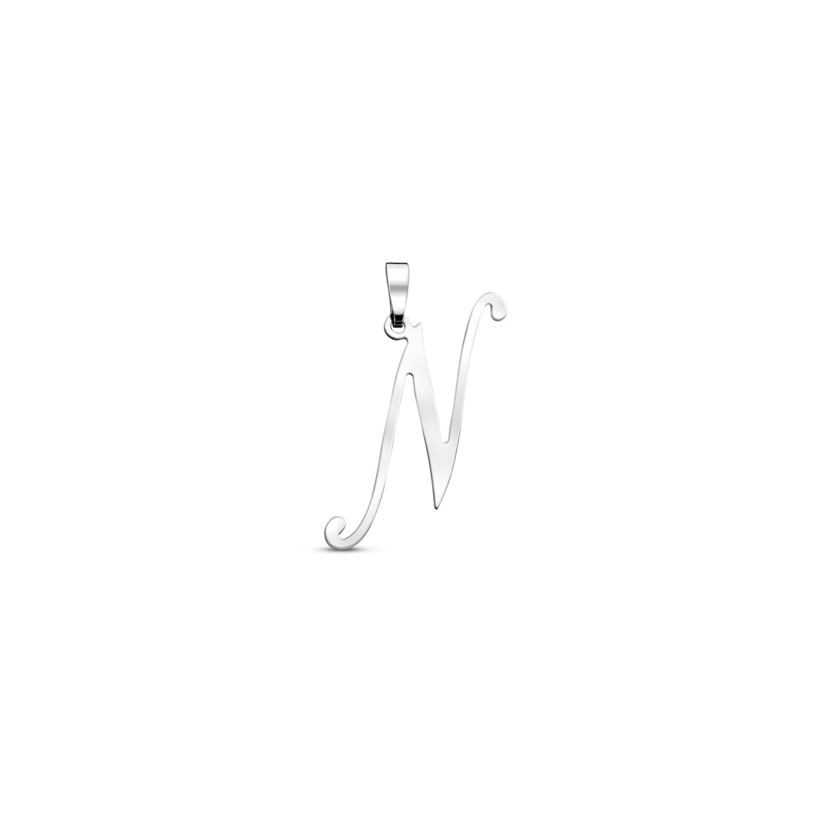 Hanger sierletter N 21,5 mm zilver #Letter_N