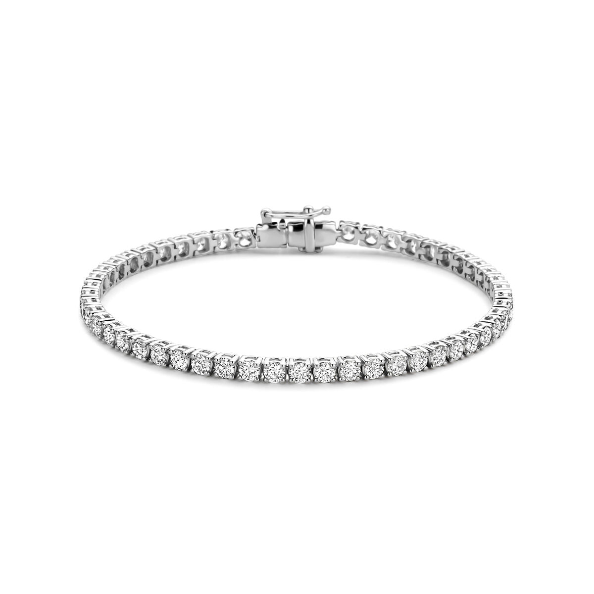 Fantasy Collection Tennisarmband lab grown diamant 5.00ct g si 3,2 mm 17,5 cm 14K witgoud
