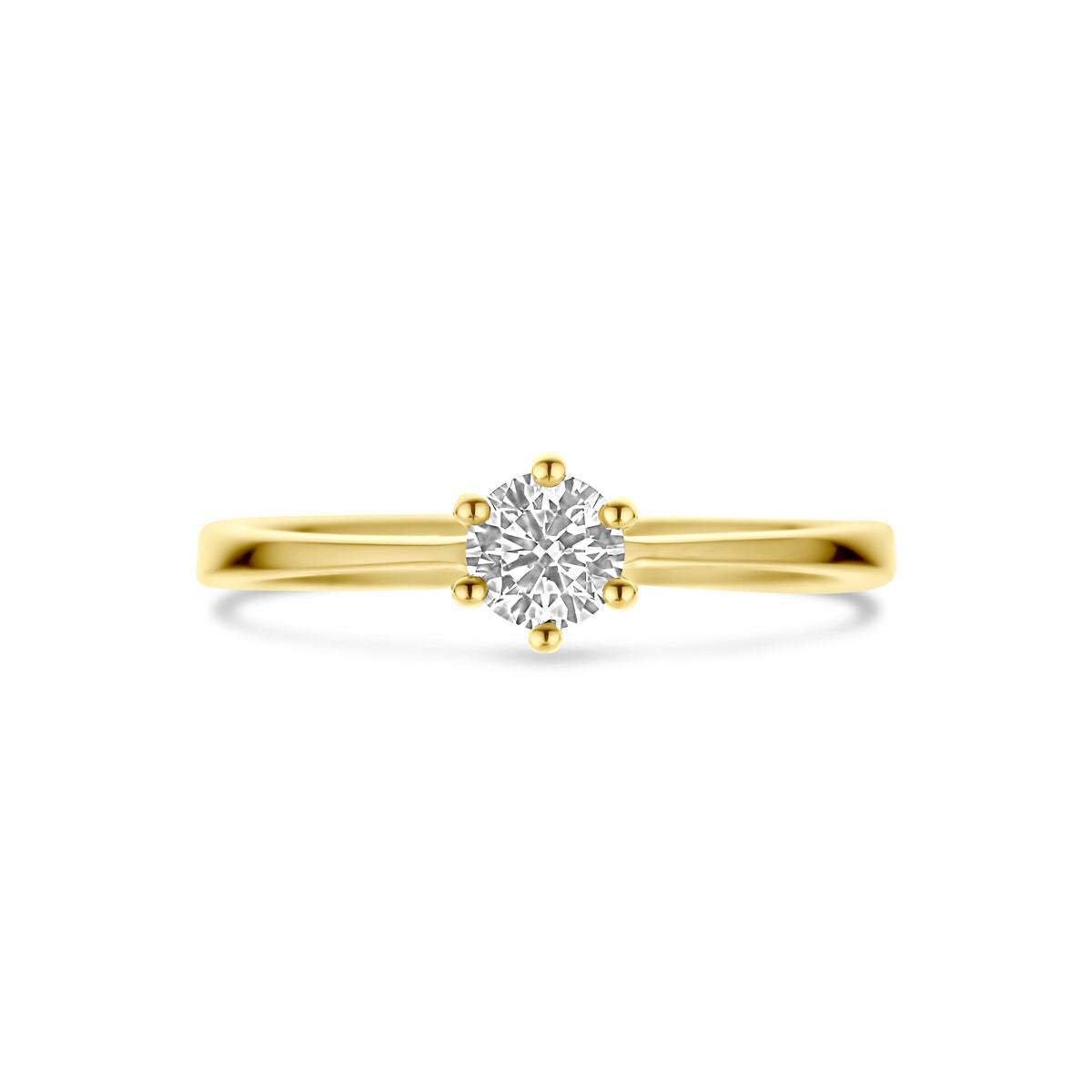 Ring zirkonia 14K geelgoud