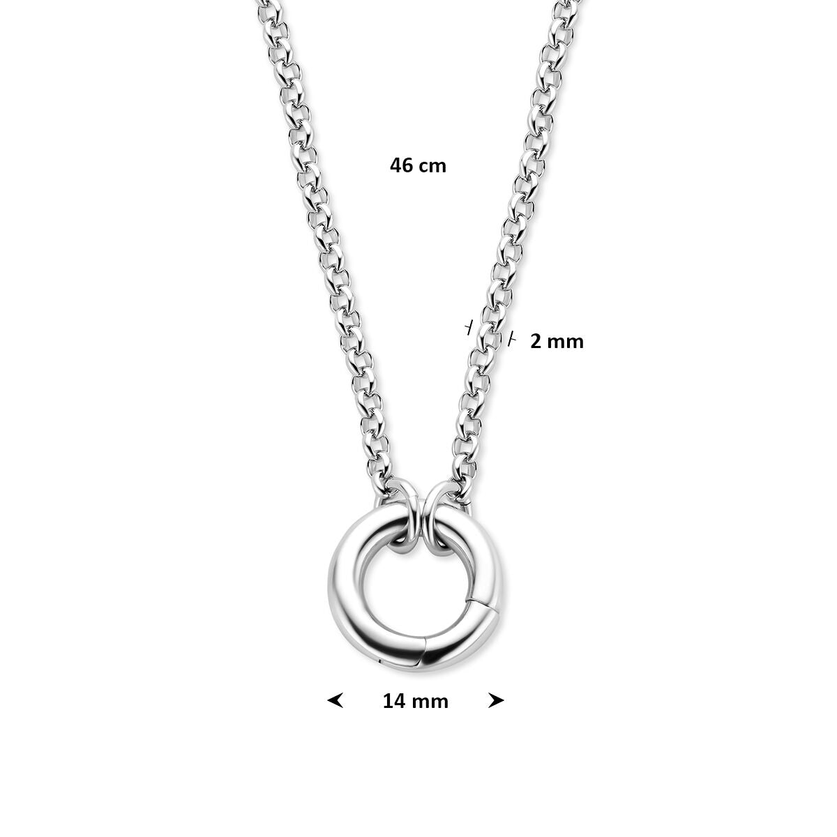 Fantasy Collection Gerhodineerd Zilveren Ketting 1342090