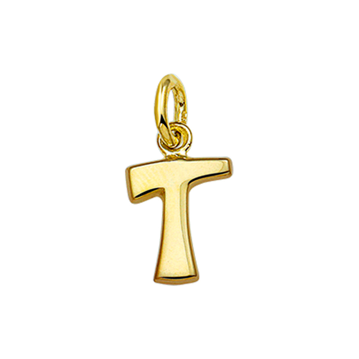Hanger letter T 12 mm 14K geelgoud #Letter_T