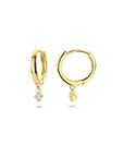 14K geelgouden klapoorringen lab grown diamant 0.07ct 2x 0.035ct h si 14,5 mm - 4034511