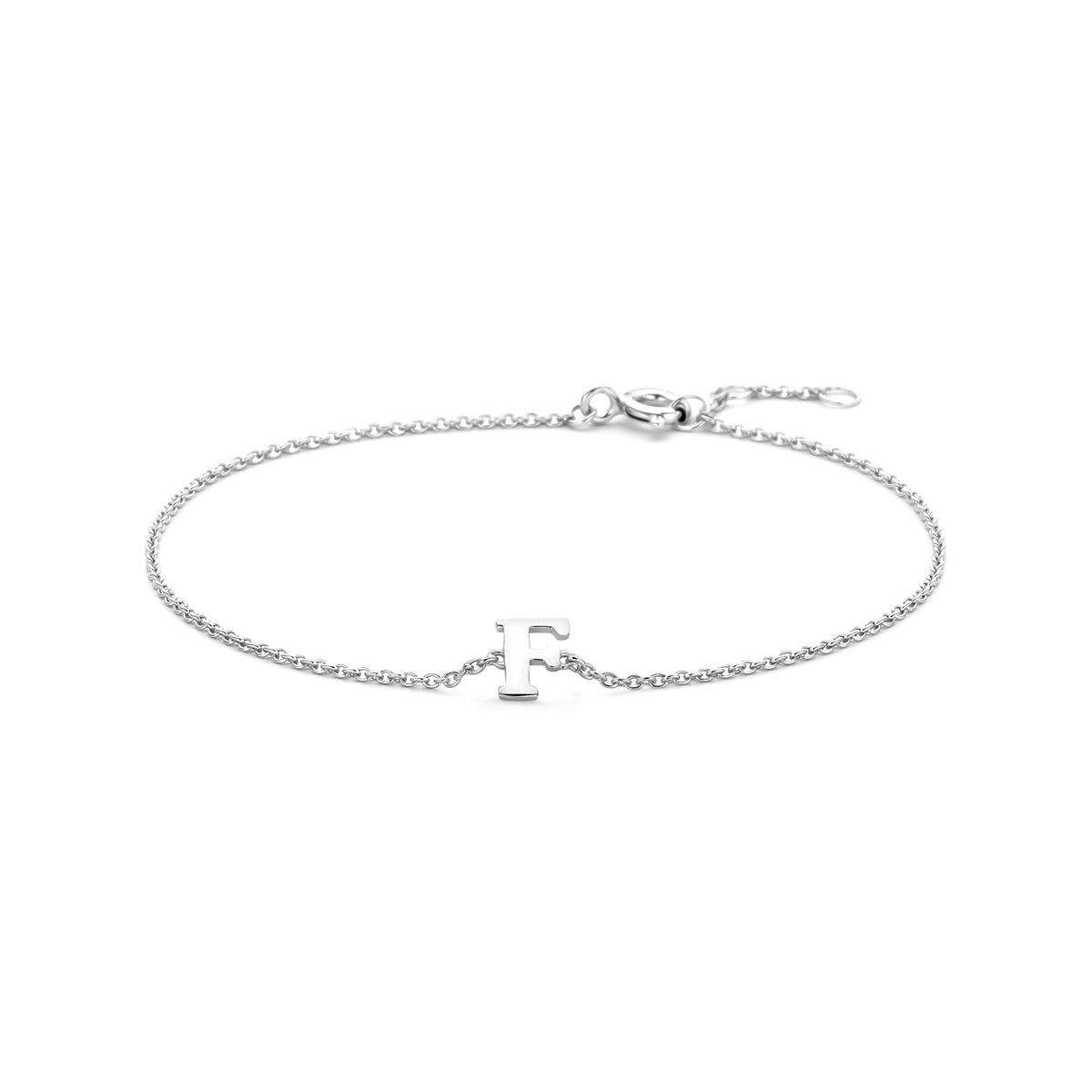 Armband letter F zilver gerhodineerd #Letter_F