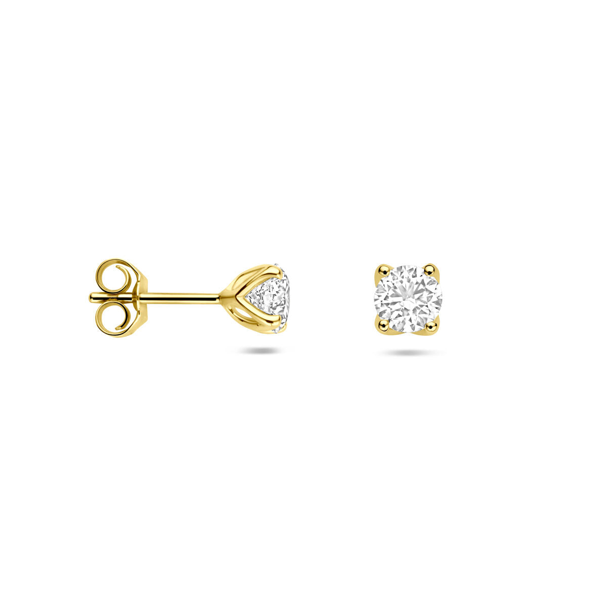 Fantasy Collection Oorbellen lab grown diamant 1.0ct (2x 0.50ct) h si 5,5 mm 14K geelgoud