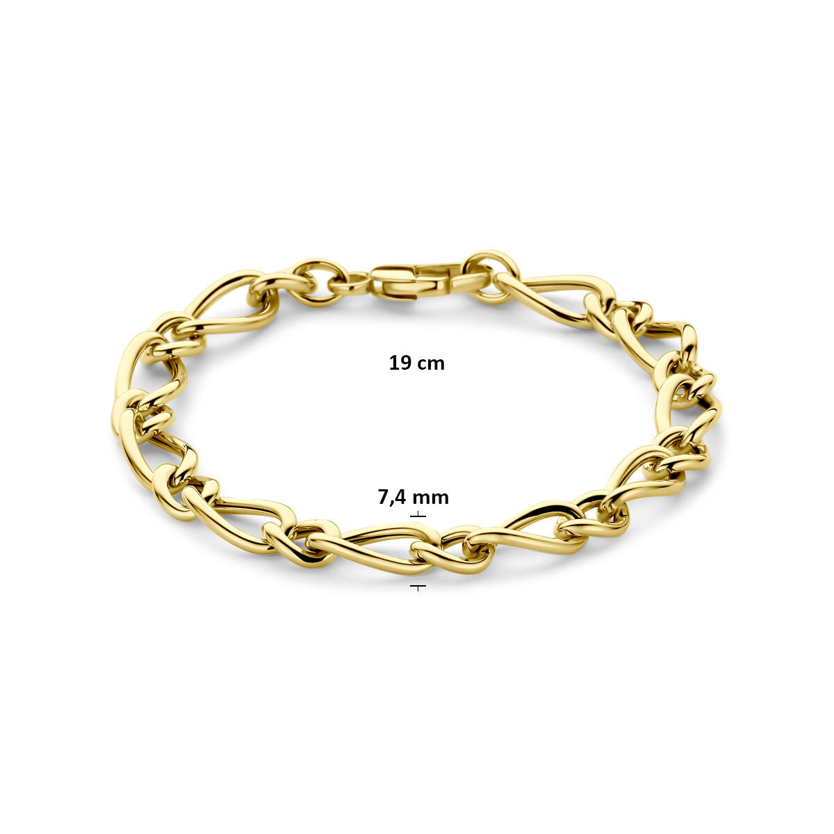 Armband 7,4 mm 14K geelgoud 19 cm