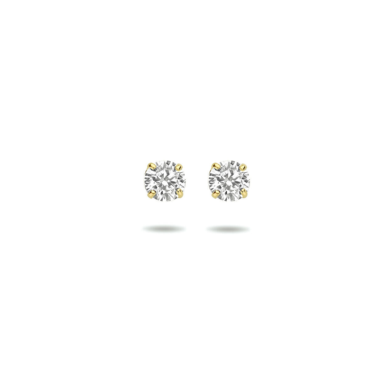9K Geelgouden 9k oorknoppen zirkonia 4 mm - 8000200