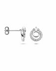 Zilveren gerhodineerde oorknoppen zirkonia 8 mm - 1341353