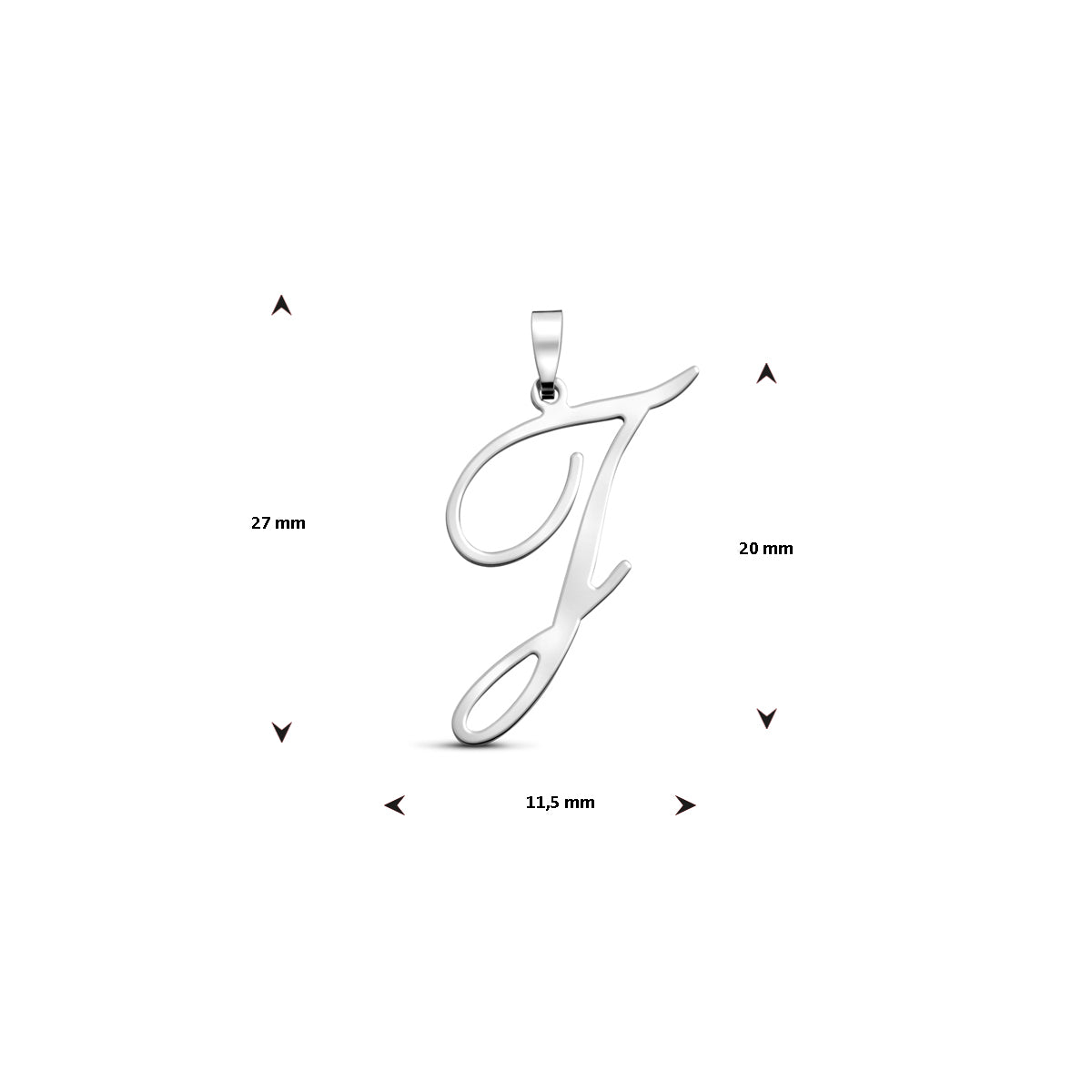 Hanger sierletter J 20 mm zilver #Letter_J