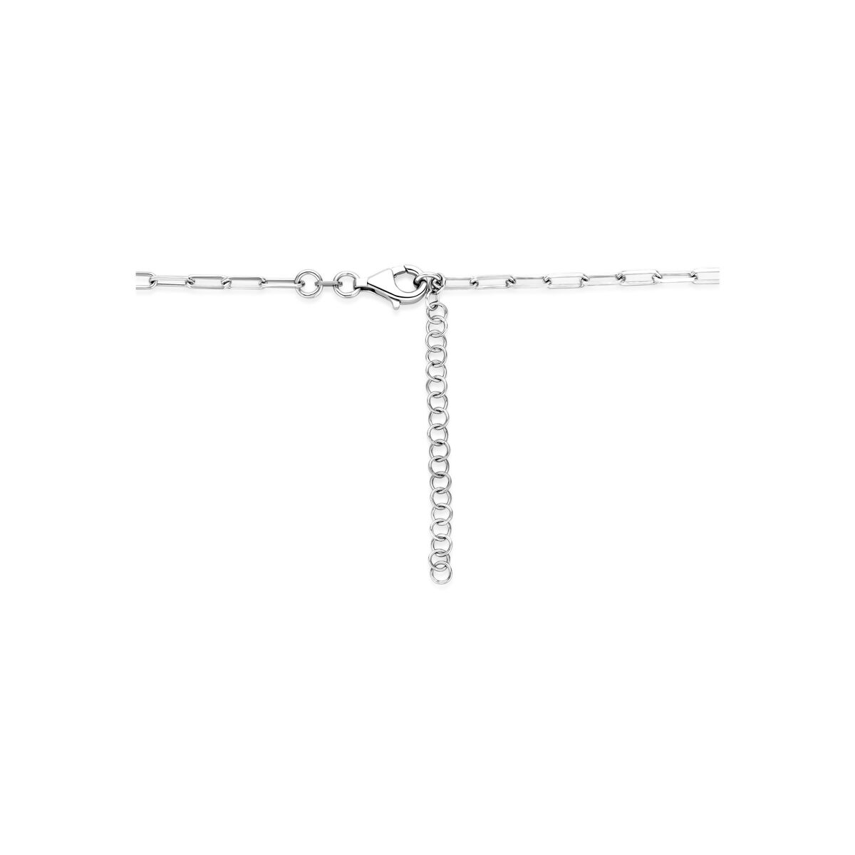 Collier parel 40,5 + 5 cm zilver gerhodineerd