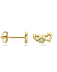 14K oorknoppen hartjes zirkonia - 4027851