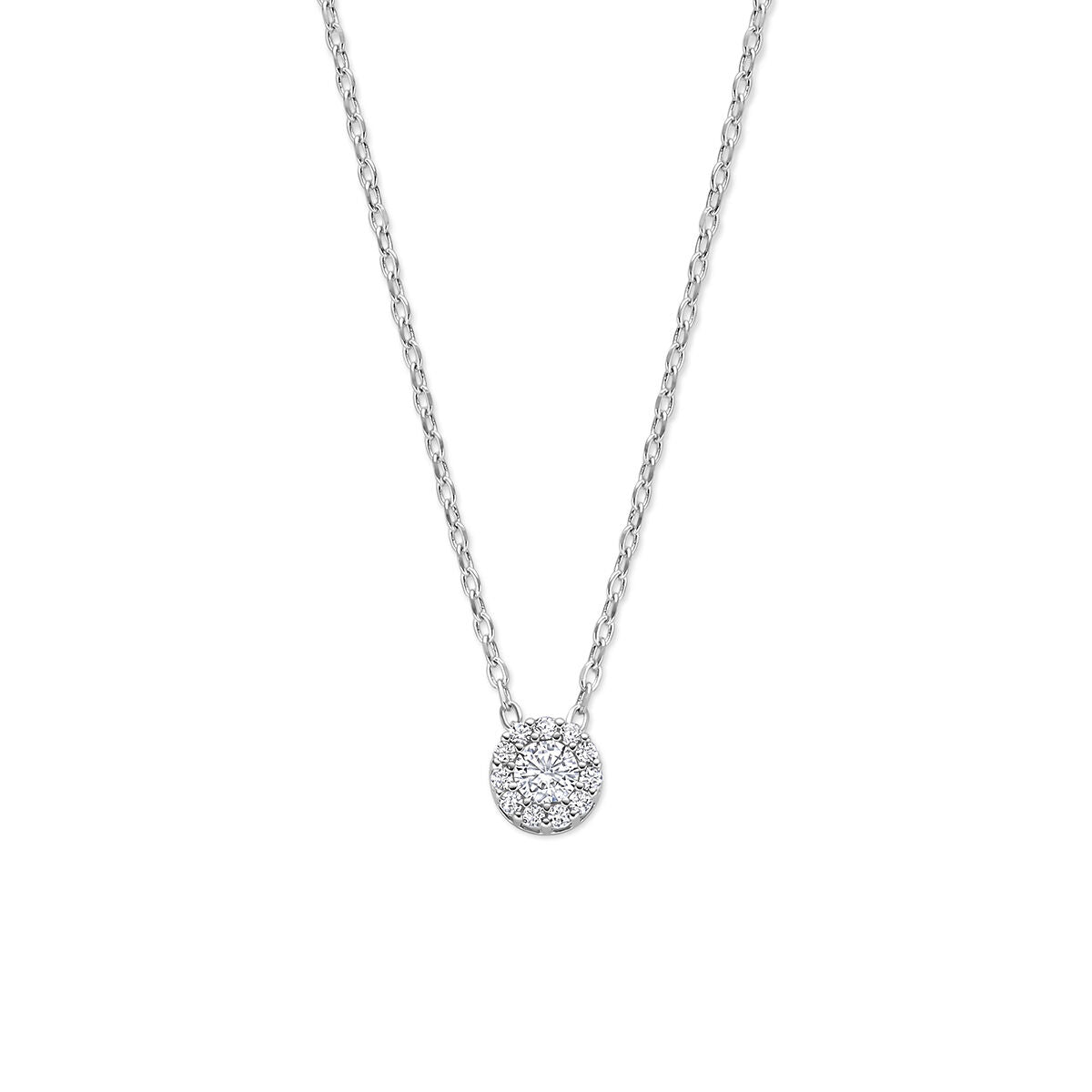 Fantasy Collection Collier zirkonia 41 - 43 - 45 cm zilver gerhodineerd