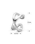 Zilveren gerhodineerde ear cuff 12 mm - 1342150