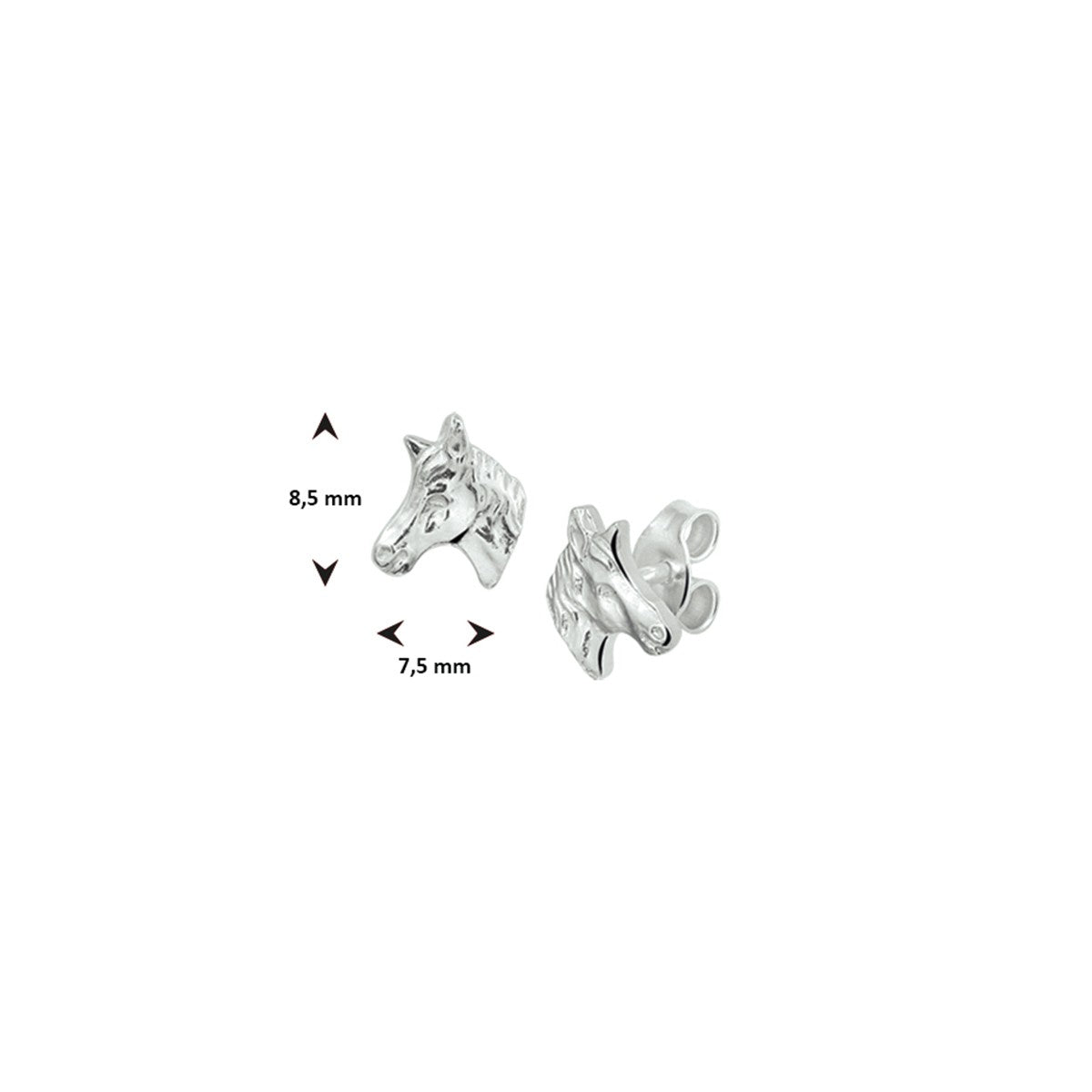 Zilver Oorknoppen Paardenhoofd 1000557 - PansiteNederland.nl