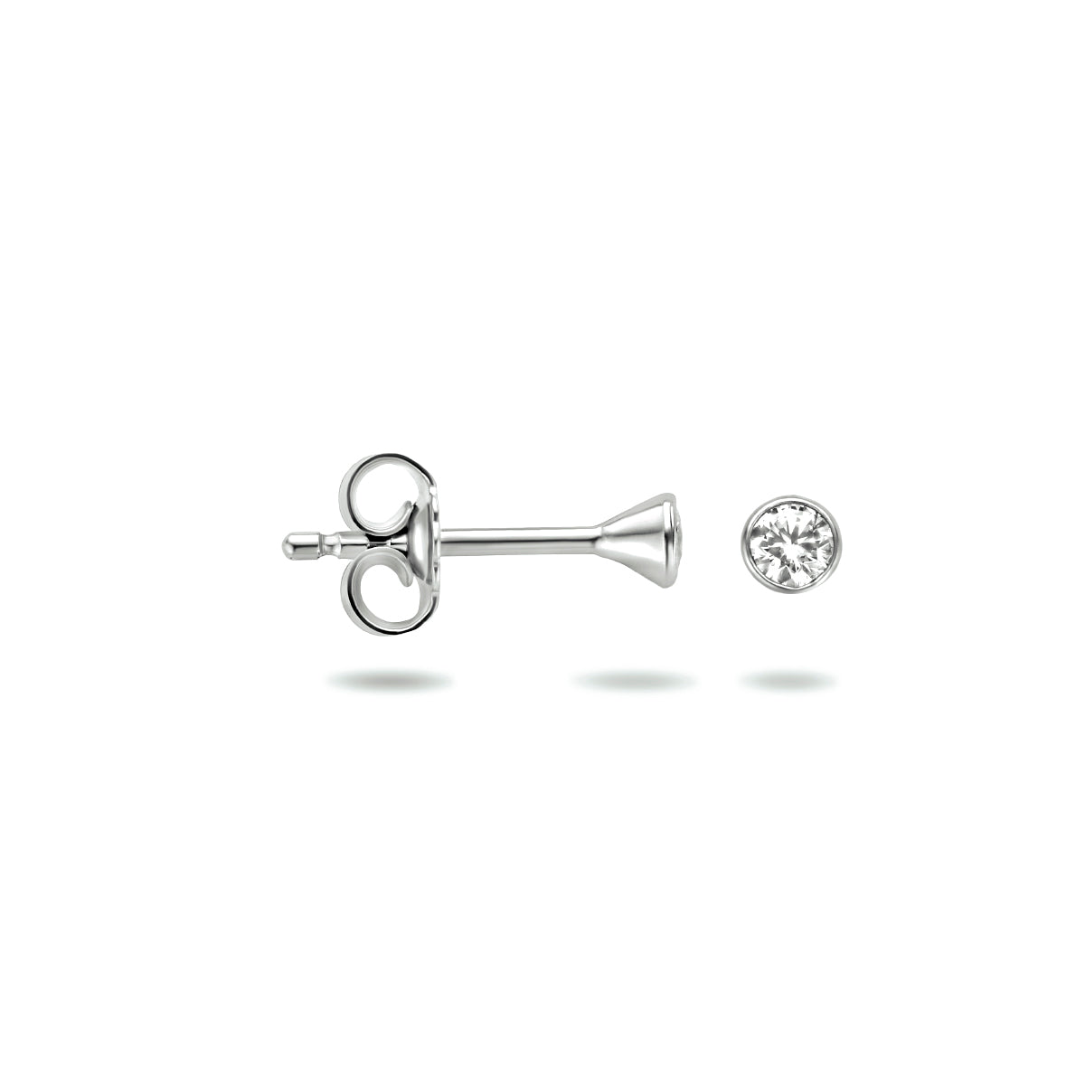 Oorknoppen zirkonia zetkast zilver 2,5 mm #Diameter steen (mm)_2.5