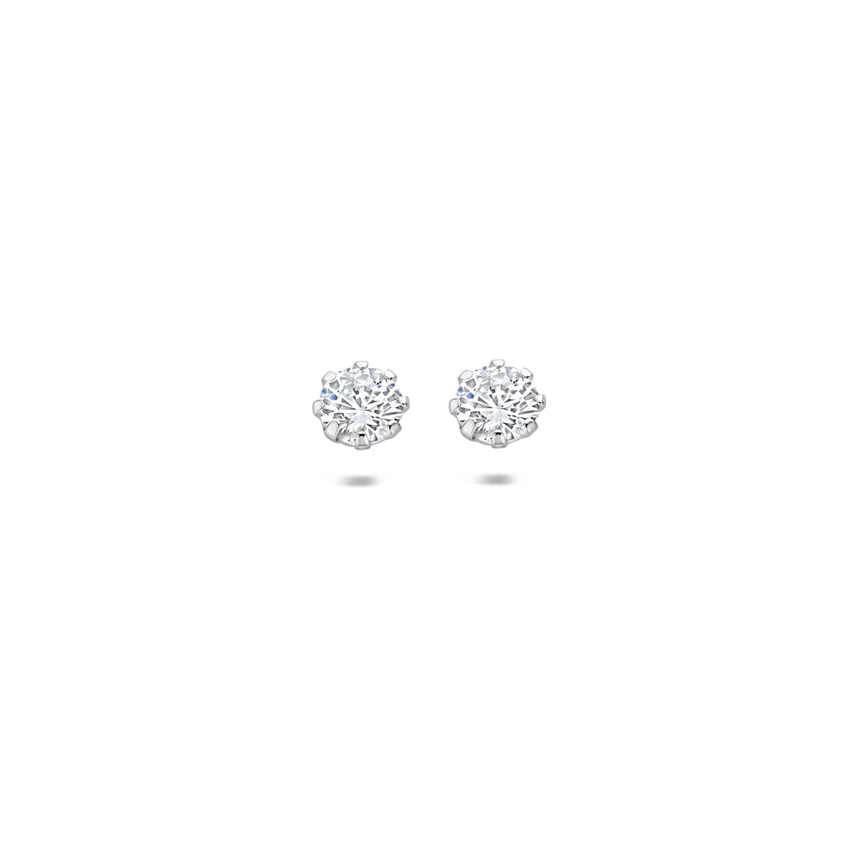 Oorknoppen zirkonia chaton 6-poots zilver 3,5 mm #Diameter steen (mm)_3.5