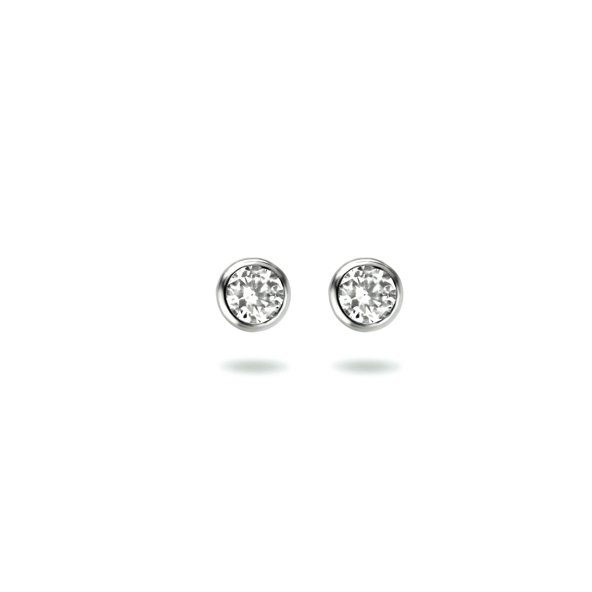 Oorknoppen zirkonia zetkast zilver 3,5 mm #Diameter steen (mm)_3.5