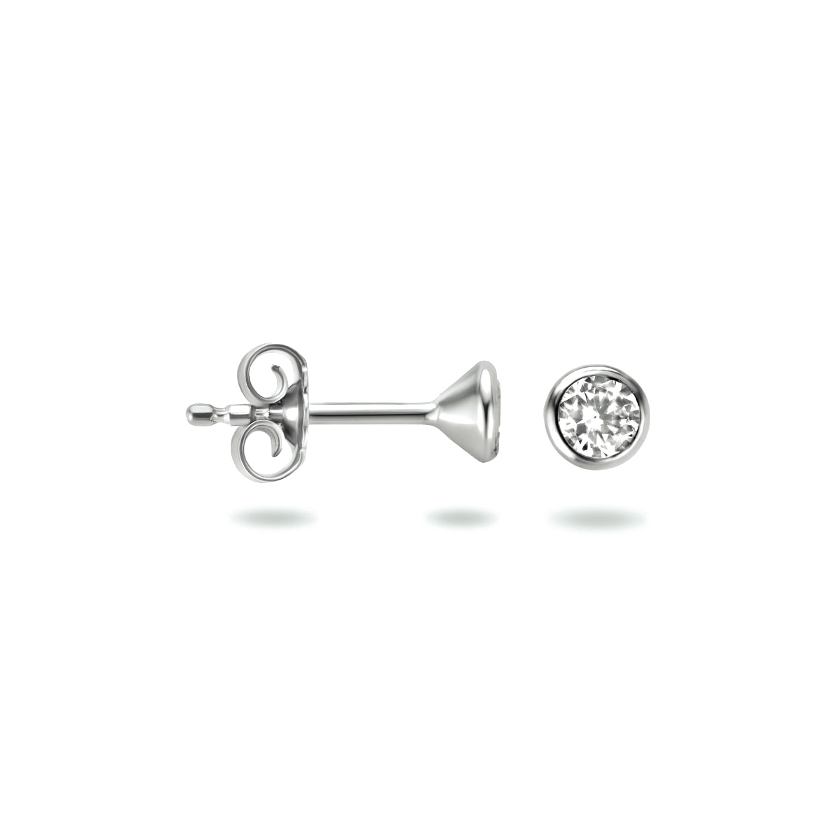 Oorknoppen zirkonia zetkast zilver 3,5 mm #Diameter steen (mm)_3.5
