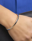 Zilver armband Bangle Dop 4 mm Vlakke Buis 1001362