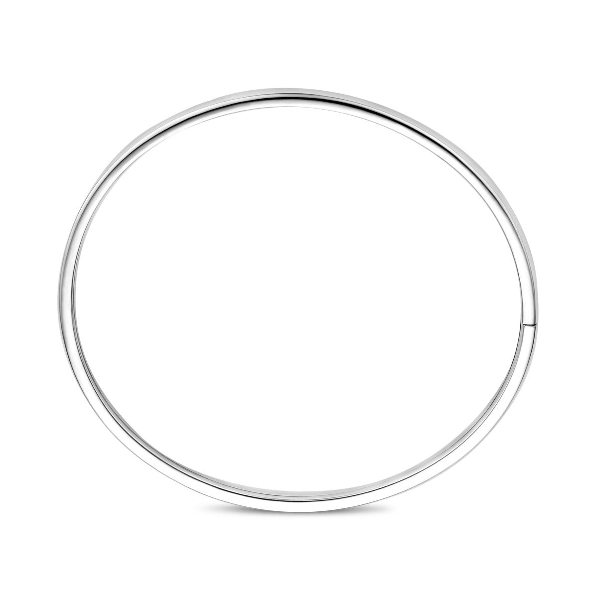 Bangle dop 4 mm vlakke buis zilver