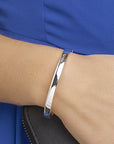 Zilver armband Bangle Dop 6 mm Vlakke Buis 1001364