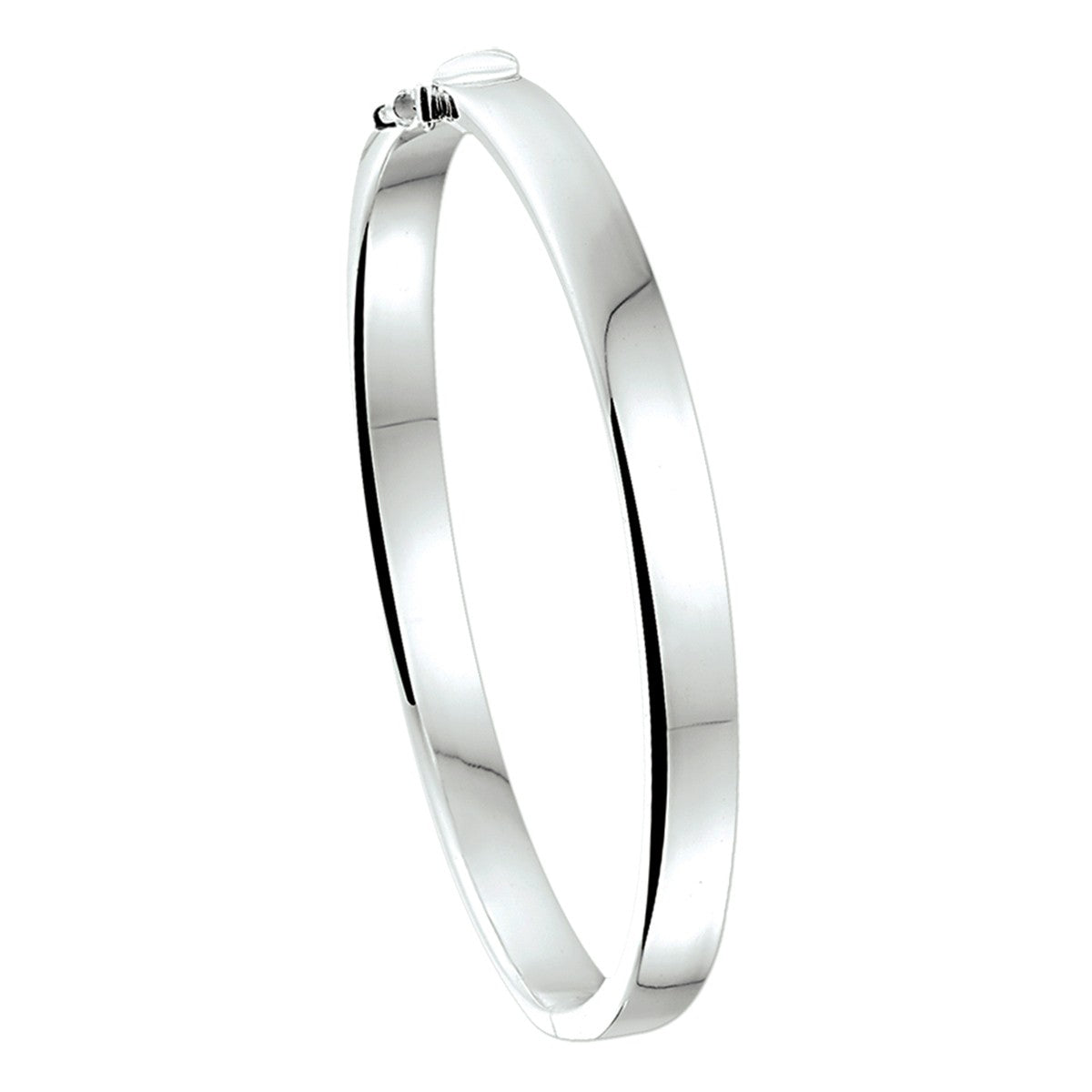 Zilveren armband bangle scharnier 6 mm vlakke buis - 1001393 - PansiteNederland.nl