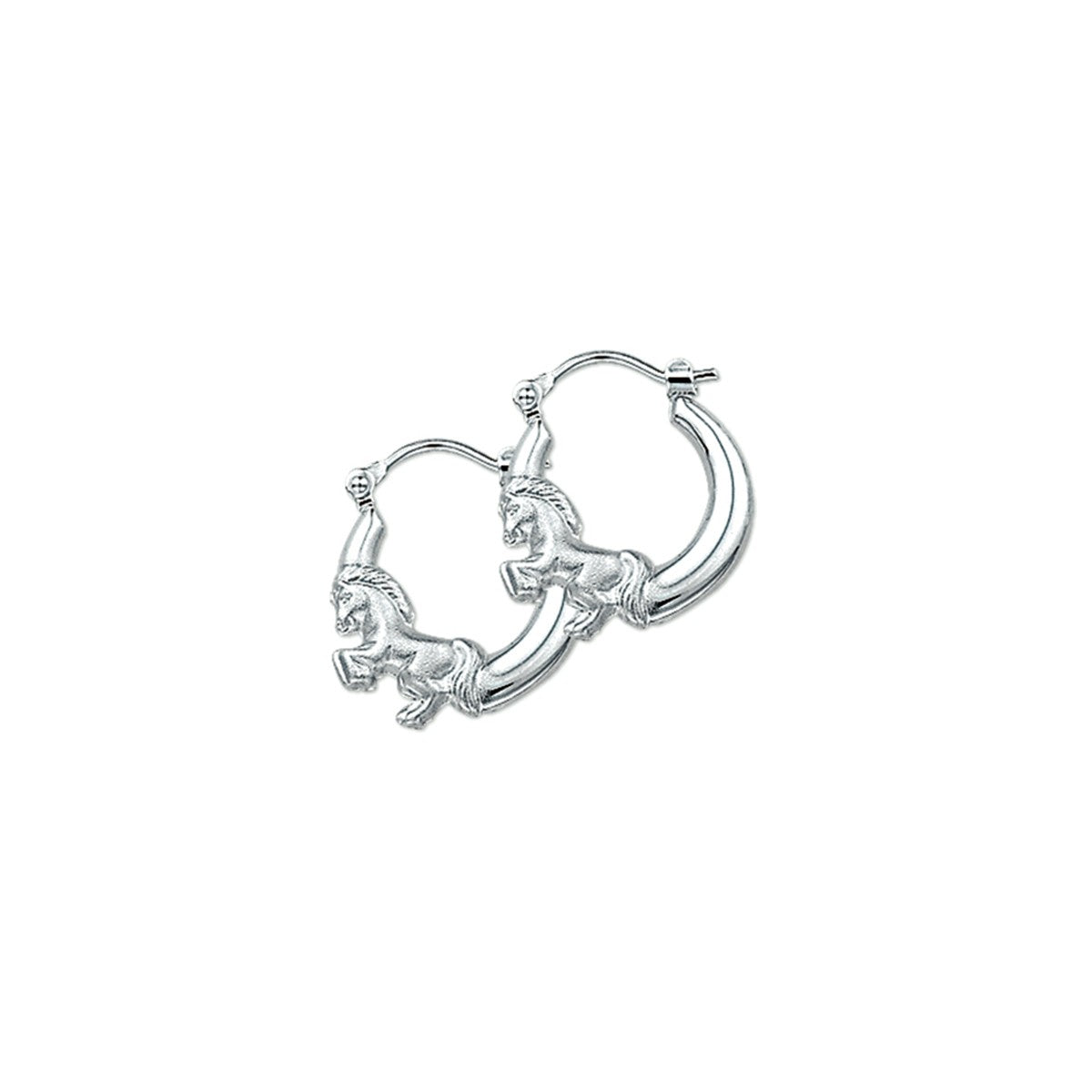 Zilver Oorringen Paard Poli/Mat 1001447 - PansiteNederland.nl