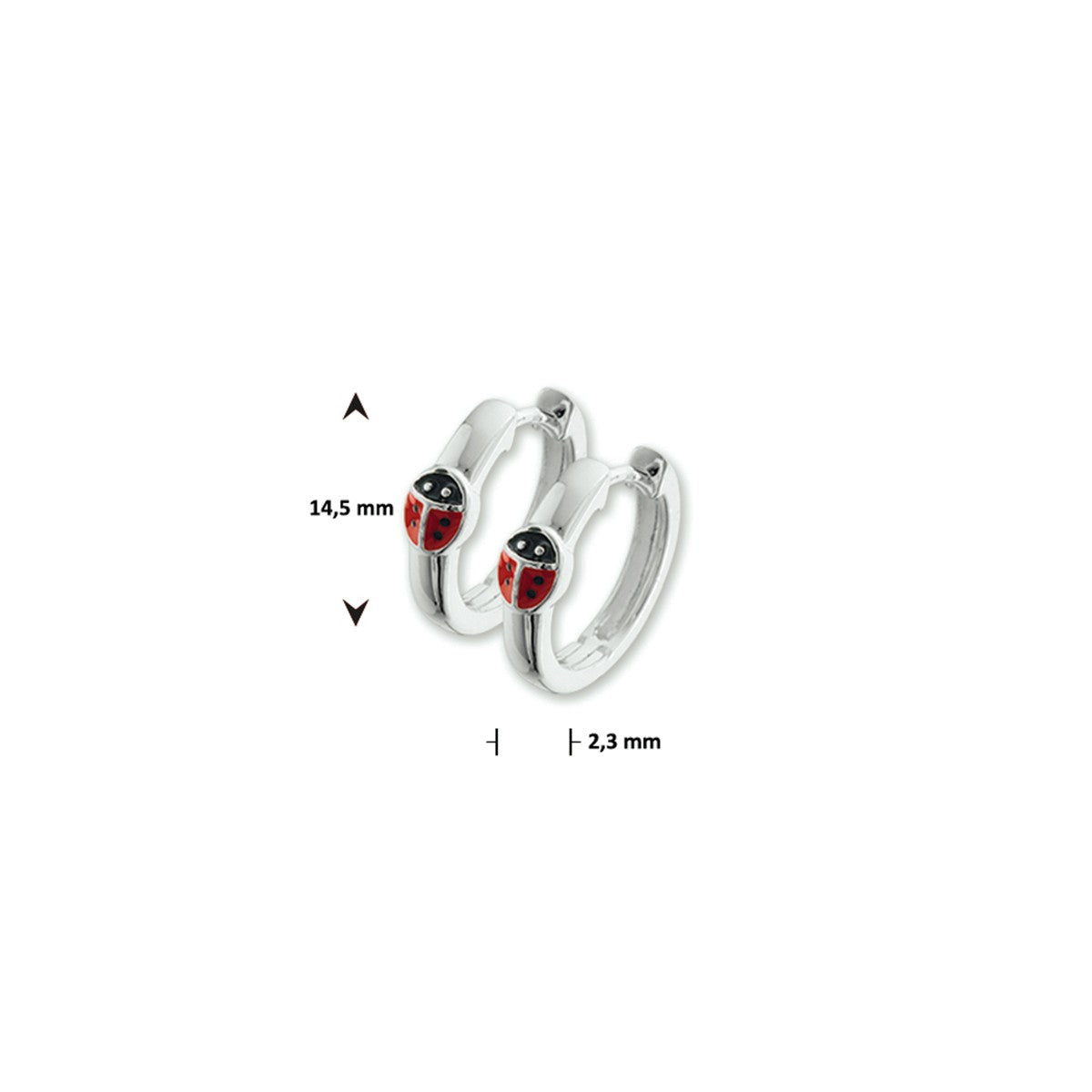 Zilver Klapoorringen Lieveheersbeestje 1001646 - PansiteNederland.nl