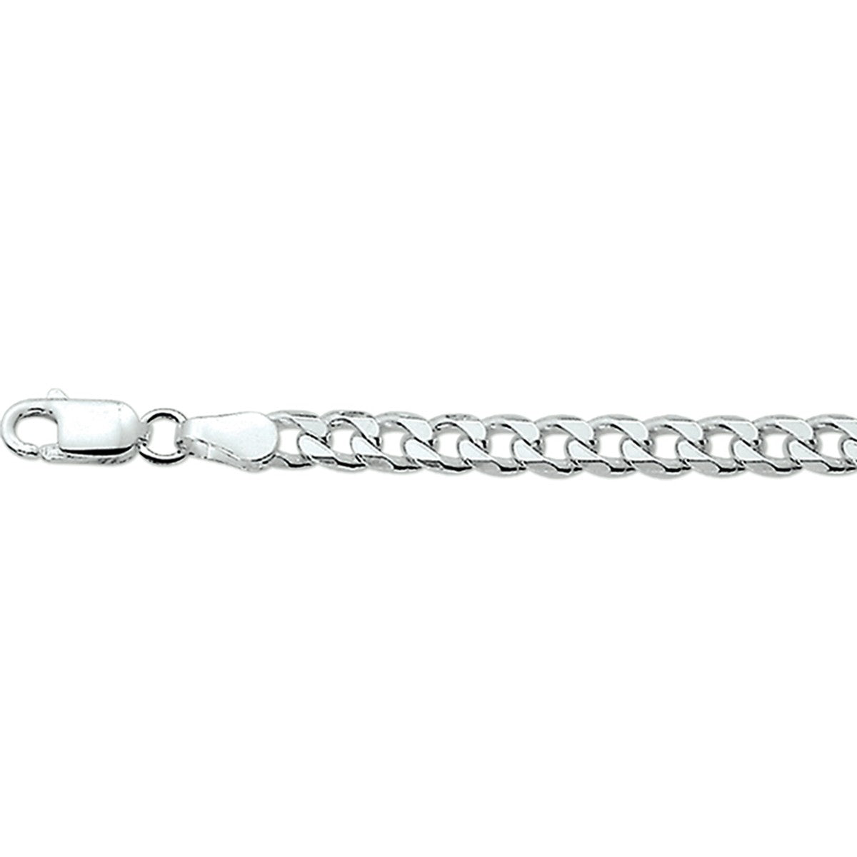Zilver Wit Gourmette 6-Zijdes Geslepen 4,0 mm 1001766 - PansiteNederland.nl