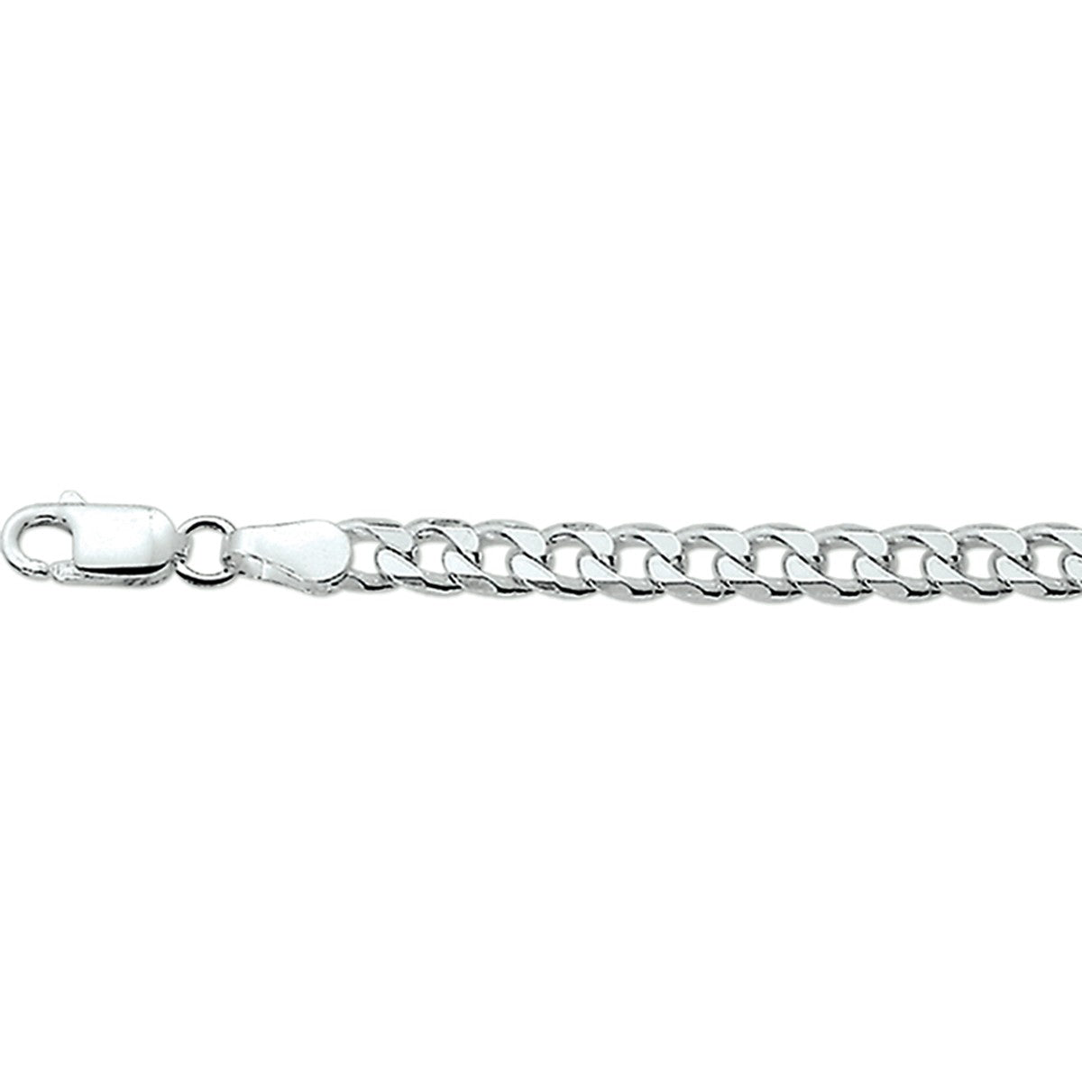 Zlveren Ketting gourmette 6-zijdes geslepen 4,0 mm - 1001766