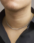 Zilver Wit Gourmette 6-Zijdes Geslepen 4,0 mm 1001766 - PansiteNederland.nl
