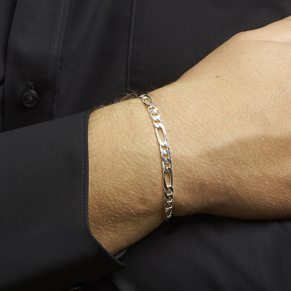 Armband figaro 5,1 mm zilver