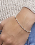 Zilver Koord Armband Gediamanteerd 1,9 mm 1002186