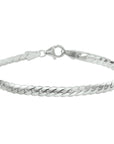Zilveren armband visgraat bol 4,5 mm zilver wit
