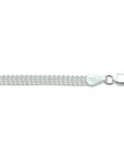 Zilver Wit Armband Dubbel Gourmette 4,3 mm 1002457