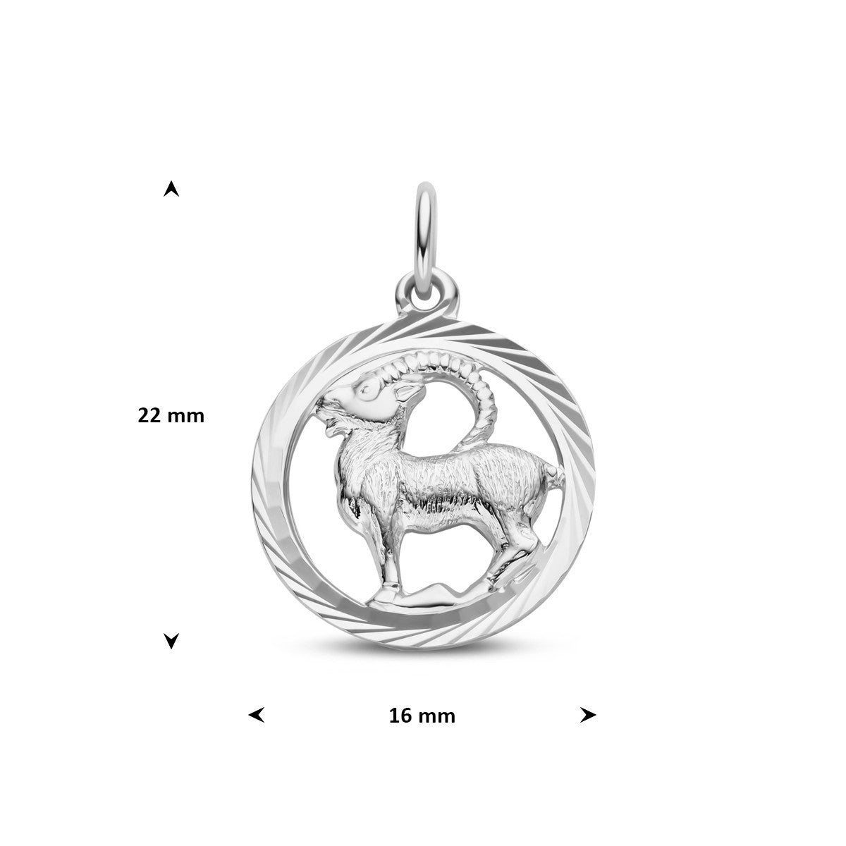 Hanger sterrenbeeld gediamanteerd zilver 16 mm – 1002787