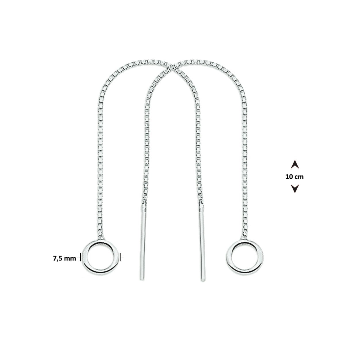 Zilver Doortrekoorbellen 1003117 - PansiteNederland.nl