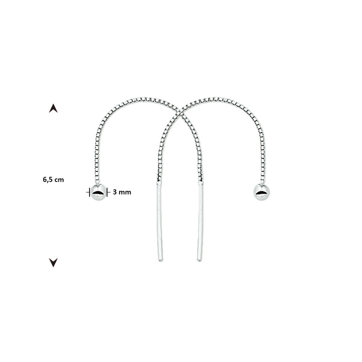 Zilver Doortrekoorbellen 1003127 - PansiteNederland.nl