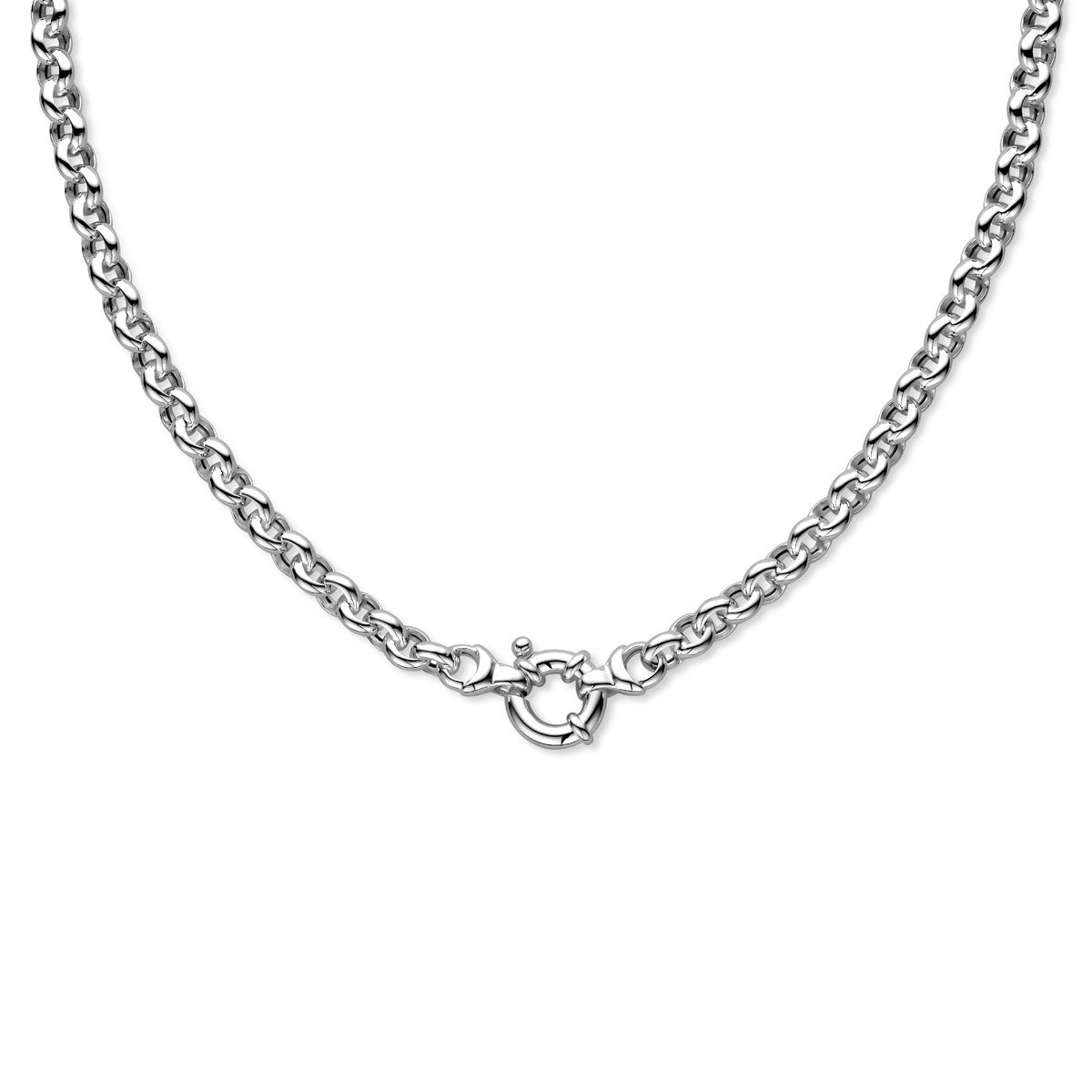 Zilveren Collier Jasseron 7 mm Met Groot Springslot 1004566 - PansiteNederland.nl