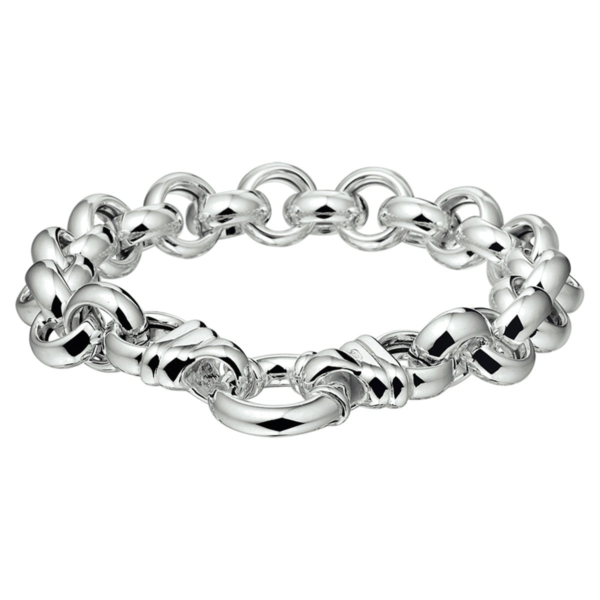 Zilveren armband jasseron 11 mm met groot springslot zilver wit - PansiteNederland.nl