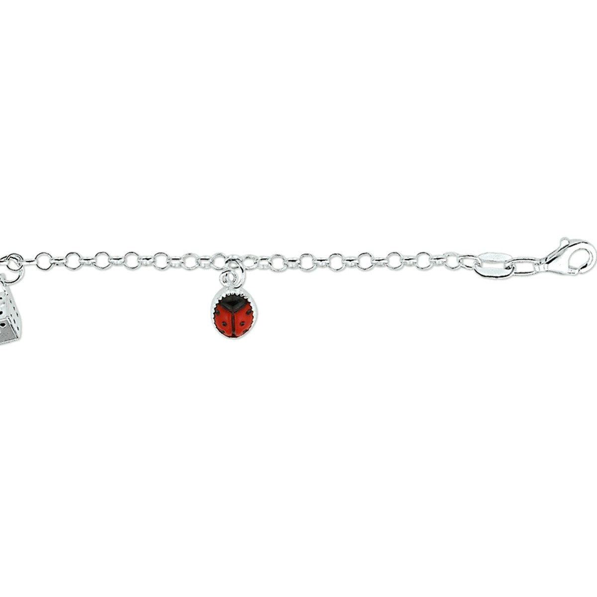 Zilver Wit Armband Diverse Bedels 15 Cm 1004727 - PansiteNederland.nl